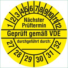 electrical inspection label, 2027-2032, polyethylene foil, Ø 30 mm - View Product