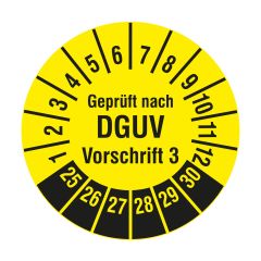 DGUV inspection label, 2025-2030, polyethylene foil, Ø 20 mm - View Product