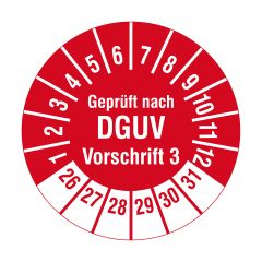 DGUV inspection label, 2026-2031, polyethylene foil, Ø 20 mm - View Product