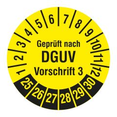 DGUV inspection label, 2025-2030, polyethylene foil, Ø 30 mm - View Product