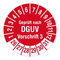 DGUV inspection label, 2026-2031, polyethylene foil, Ø 30 mm - View Product