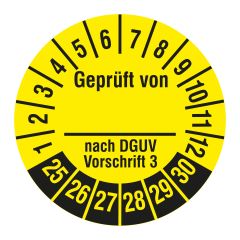 DGUV inspection label, 2025-2030, polyethylene foil, Ø 30 mm DGUV inspection label, 2025-2030, polyethylene foil, Ø 30 mm - View Product