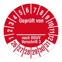 DGUV inspection label, 2026-2031, polyethylene foil, Ø 30 mm - View Product