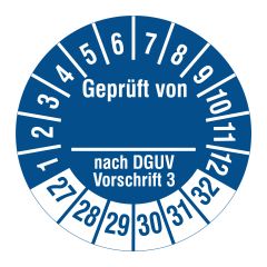 DGUV inspection label, 2027-2032, polyethylene foil, Ø 30 mm - View Product