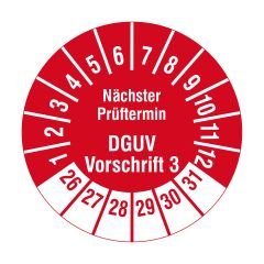 DGUV inspection label, 2026-2031, polyethylene foil, Ø 20 mm - View Product