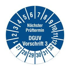 DGUV inspection label, 2027-2032, polyethylene foil, Ø 20 mm - View Product