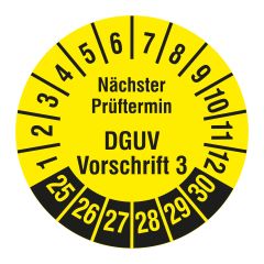DGUV inspection label, 2025-2030, polyethylene foil, Ø 30 mm - View Product