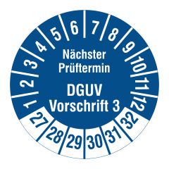 DGUV inspection label, 2027-2032, polyethylene foil, Ø 30 mm - View Product