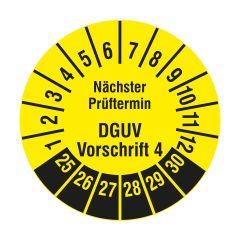 DGUV inspection label, 2025-2030, polyethylene foil, Ø 20 mm - View Product