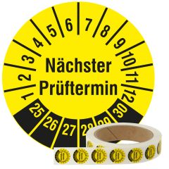 inspection label 'Nächster Prüftermin', 2025-2030, polyethylene foil, Ø 20 mm - View Product