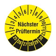 inspection label 'Nächster Prüftermin', 2025-2030, polyethylene foil, Ø 20 mm - View Product