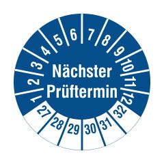 inspection label 'Nächster Prüftermin', 2027-2032, polyethylene foil, Ø 20 mm - View Product