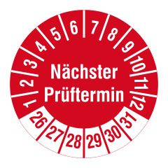 inspection label 'Nächster Prüftermin', 2026-2031, polyethylene foil, Ø 30 mm - View Product
