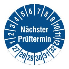 inspection label 'Nächster Prüftermin', 2027-2032, polyethylene foil, Ø 30 mm - View Product
