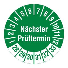 inspection label 'Nächster Prüftermin', 2028-2033, polyethylene foil, Ø 30 mm - View Product