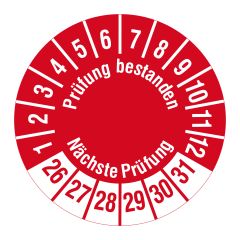 inspection date label, several years, 2026-2031, polyethylene foil, Ø 30 mm - View Product
