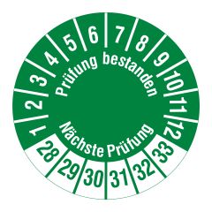 inspection date label, several years, 2028-2033, polyethylene foil, Ø 30 mm - View Product
