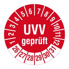 BGV / UVV inspection label, 2026-2031, polyethylene foil, Ø 30 mm - View Product