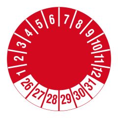 Mehrjahresprüfplakette, 2026-2031, Polyethylen, Ø 30 mm - Zum Produkt