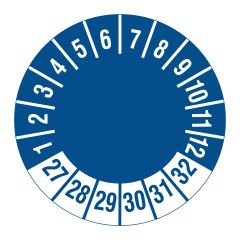 Mehrjahresprüfplakette, 2027-2032, Polyethylen, Ø 30 mm - Zum Produkt