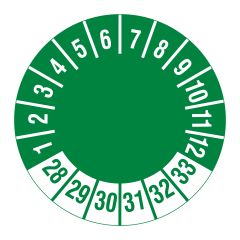 Mehrjahresprüfplakette, 2028-2033, Polyethylen, Ø 30 mm - Zum Produkt