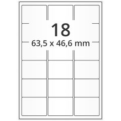 Polyester Etiketten, weiß, 63,5 x 46,6 mm - Zum Produkt