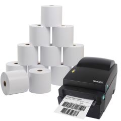 linerless-labelprinter-set, GoDEX DT4L + 12 rolls of linerless labels (102 mm) - View Product