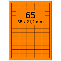 Neon Etiketten, Papier, leuchtorange, 38 x 21,2 mm - Zum Produkt