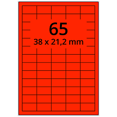 Neon Etiketten, Papier, leuchtrot, 38 x 21,2 mm - Zum Produkt