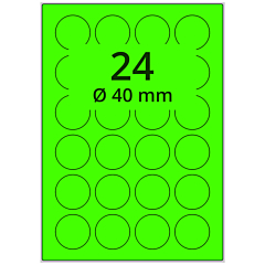 fluorescent paper labels, bright green, Ø 40 mm - View Product