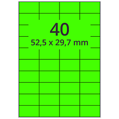Neon Etiketten, Papier, leuchtgrün, 52,5 x 29,7 mm - Zum Produkt