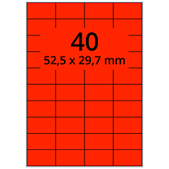 Neon Etiketten, Papier, leuchtrot, 52,5 x 29,7 mm - Zum Produkt