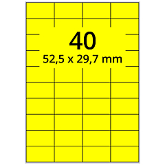 Neon Etiketten, Papier, leuchtgelb, 52,5 x 29,7 mm - Zum Produkt