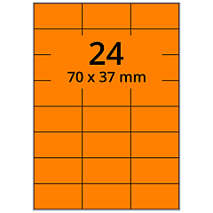 Neon Etiketten, Papier, leuchtorange, 70 x 37 mm - Zum Produkt