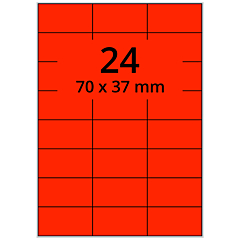 Neon Etiketten, Papier, leuchtrot, 70 x 37 mm - Zum Produkt