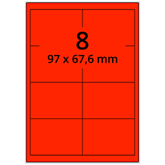 Neon Etiketten, Papier, leuchtrot, 97 x 67,6 mm - Zum Produkt