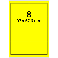 Neon Etiketten, Papier, leuchtgelb, 97 x 67,6 mm - Zum Produkt