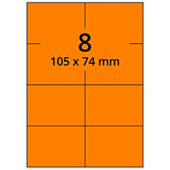 Neon Etiketten, Papier, leuchtorange, 105 x 74 mm - Zum Produkt