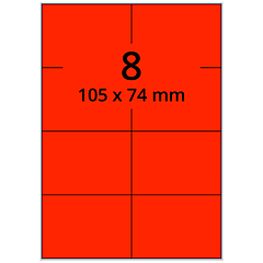 Neon Etiketten, Papier, leuchtrot, 105 x 74 mm - Zum Produkt