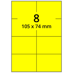 Neon Etiketten, Papier, leuchtgelb, 105 x 74 mm - Zum Produkt