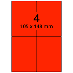 Neon Etiketten, Papier, leuchtrot, 105 x 148 mm - Zum Produkt