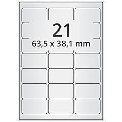 Polyester Etiketten, silber, 63,5 x 38,1 mm - Zum Produkt