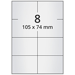 Polyester Etiketten, silber, 105 x 74 mm - Zum Produkt