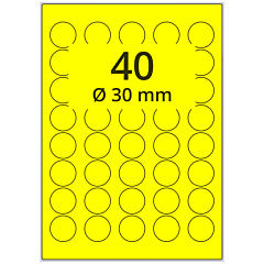 fluorescent paper labels, bright yellow, Ø 30 mm - View Product