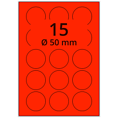 fluorescent paper labels, bright red, Ø 50 mm - View Product