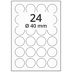 polyester labels, transparent, Ø 40 mm - View Product