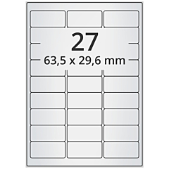 Polyester Etiketten, silber, 63,5 x 29,6 mm - Zum Produkt