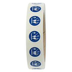 mandatory sign, Pull plug before opening, Ø 20 mm - View Product