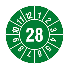 yearly inspection label, 2028, polyethylene foil, Ø 20 mm - View Product