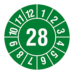 yearly inspection label, 2028, polyethylene foil, Ø 30 mm - View Product